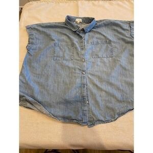 Women's‎ Denim Blue Shirt by Wonderly Size XXL Used Button Up